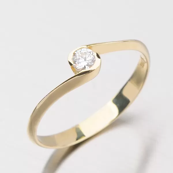 Zlatý prsteň so zirkónom DZ1914ZL
