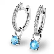 Dámske náušnice biele zlato 585/1000 prírodný diamant 0,45 ct G/SI briliant s topásom 10863-B-DIA-TPZ