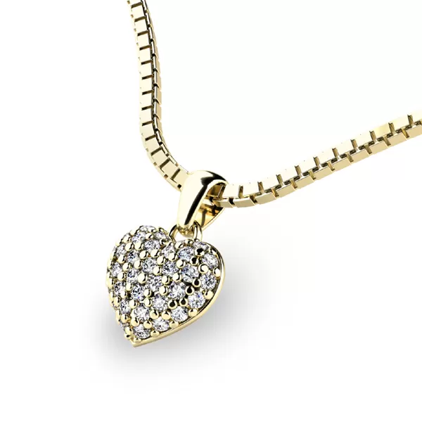 Srdce zo žltého zlata s diamantmi 10923-ZL-DIA