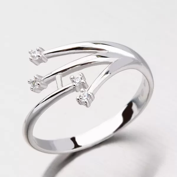 Zlatý prsteň so zirkónmi DZ2063B