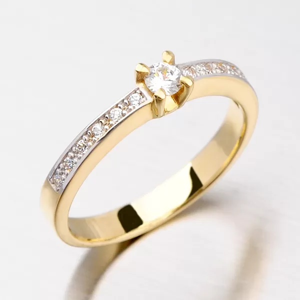 Zlatý prsteň so zirkónmi DZ1917ZL