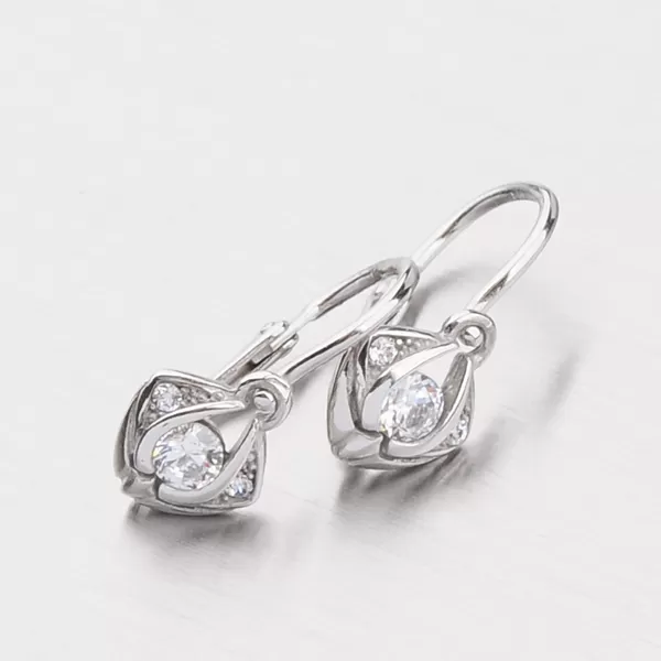 Detské náušnice s bielymi zirkónmi 52DN-2217B