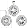 Súprava šperkov s kryštálmi Swarovski náušnice a prívesok biele okrúhle 39108.1
