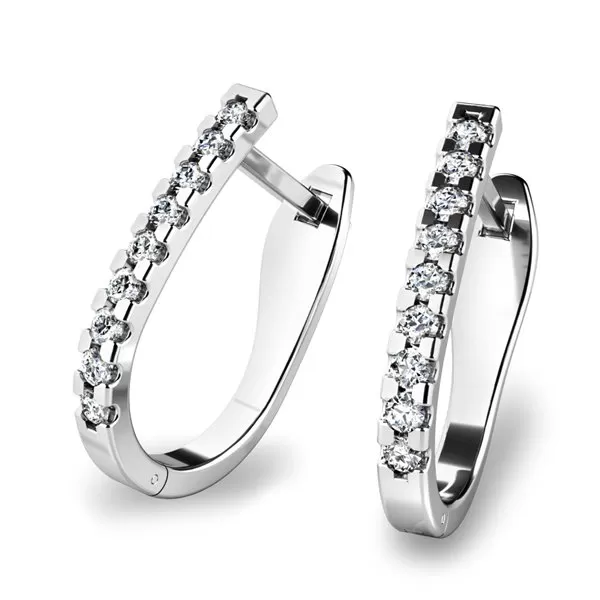 Dámske náušnice biele zlato 585/1000 prírodný diamant 0,50 ct G/SI so zafírmi 10862-B-DIA-SAF