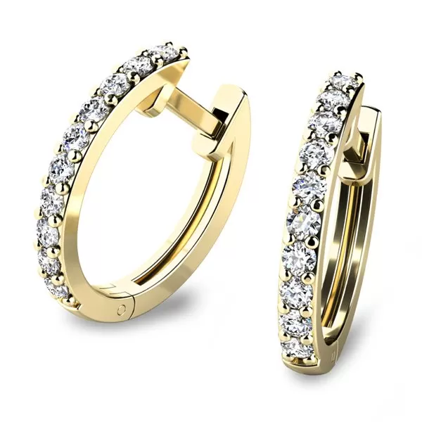 Dámske náušnice žlté zlato 585/1000 prírodný diamant 0,45 ct G/SI briliant s topásom 10863-ZL-DIA-TPZ