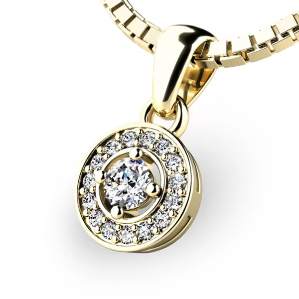 Briliantový prívesok z bieleho zlata 10922-B-DIA