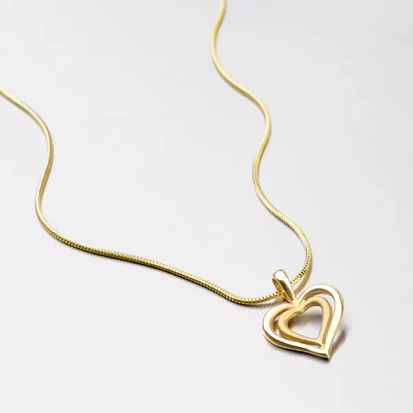 Zlaté srdiečko s lesklým a matným povrchom DZ1601