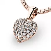 Srdce z ružového zlata s diamantmi 10923-CV-DIA