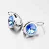 Strieborné náušnice s modrým kryštálom 10 mm N503M-JK