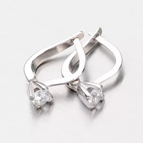 Náušnice z bieleho zlata so zirkónmi DZ1964B