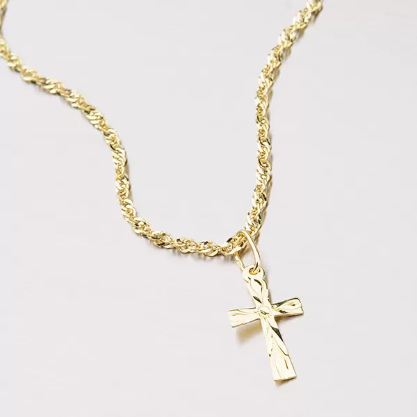 Zlatý kríž s gravírovaním ruky 322p-130099