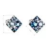 Strieborné náušnice pecka s kryštálmi Swarovski modrý kosoštvorec 31169.3 blue style