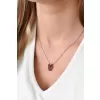 Strieborný prívesok s kryštálmi Swarovski červený obdĺžnik 34194.3 cherry
