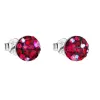 Strieborné náušnice pecka s kryštálmi Swarovski červené okrúhle 31136.3 cherry
