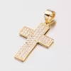Zlatý prívesok v tvare kríža so zirkónmi 142-1063