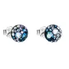 Strieborné náušnice pecka s kryštálmi Swarovski modré okrúhle 31136.3 blue style