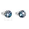 Strieborné náušnice pecka s kryštálmi Swarovski modré okrúhle 31136.3 blue style