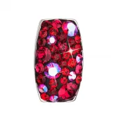 Strieborný prívesok s kryštálmi Swarovski červený obdĺžnik 34194.3 cherry