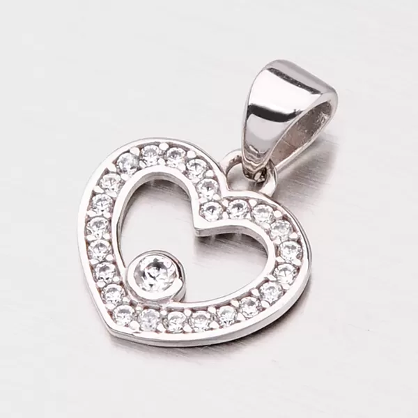 Zlatý prívesok srdca so zirkónmi 147-0874