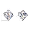 Strieborné náušnice pecka s kryštálmi Swarovski fialový kosoštvorec 31169.3