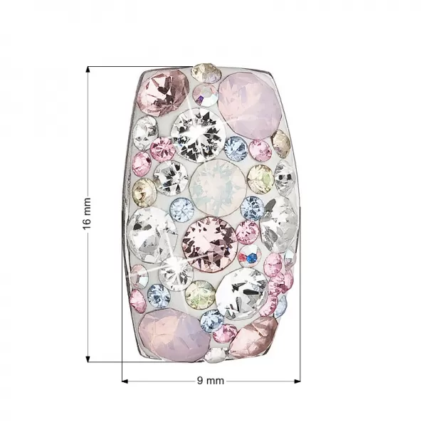 Strieborný prívesok s kryštálmi Swarovski ružový obdĺžnik 34194.3