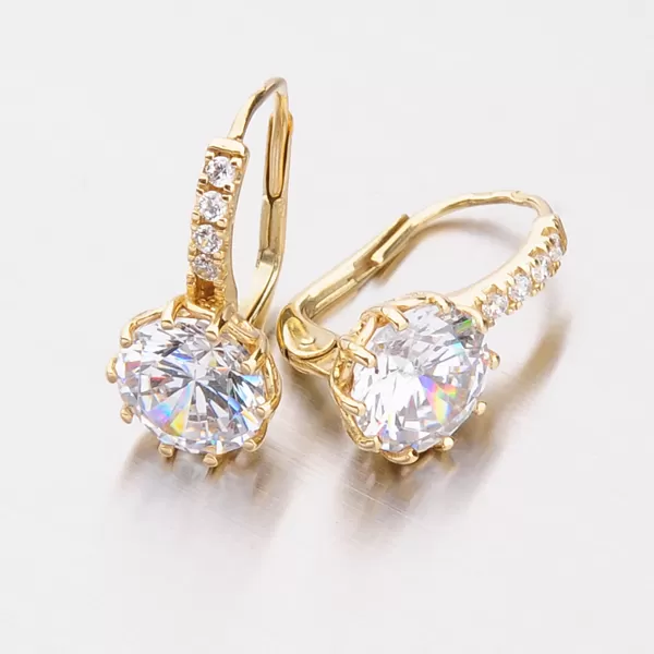 Zlaté náušnice so zirkónom 523-0520