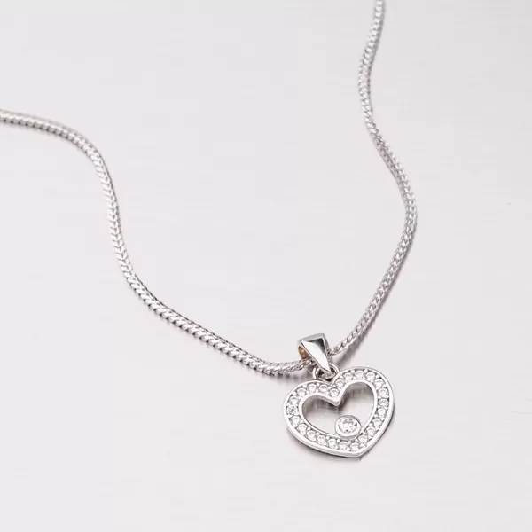 Zlatý prívesok srdca so zirkónmi 147-0874