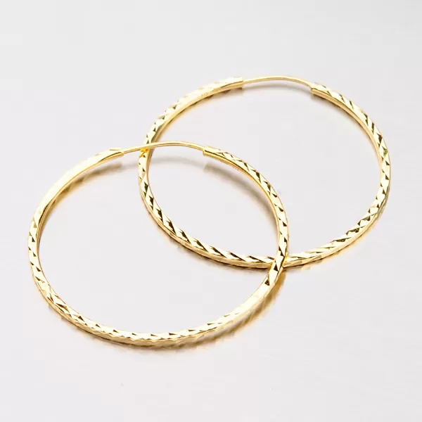 Kruhy zlaté gravírované - 35 mm 113-1430