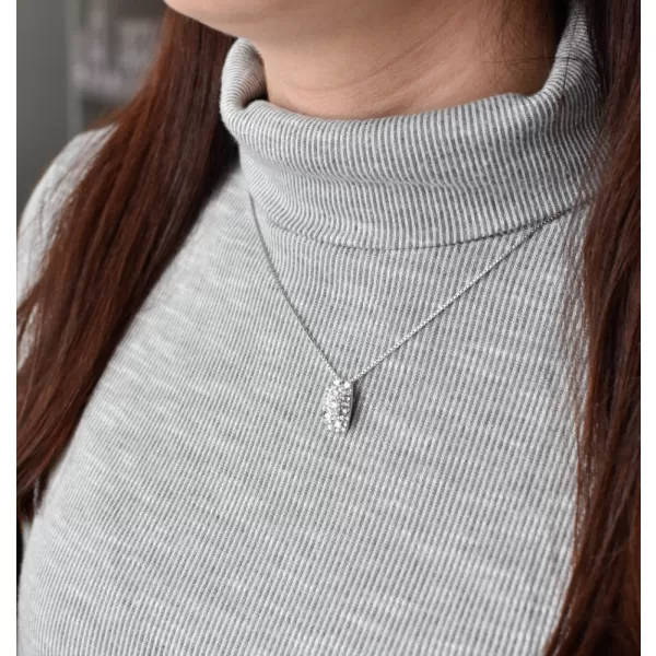Strieborný prívesok s kryštálmi Swarovski biely obdĺžnik 34194.1