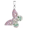 Strieborný prívesok s kryštálmi Swarovski mix farieb motýľ 34192.3 sakura