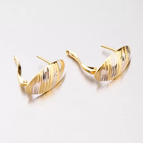 Zlaté náušnice s matným povrchom 123-1101