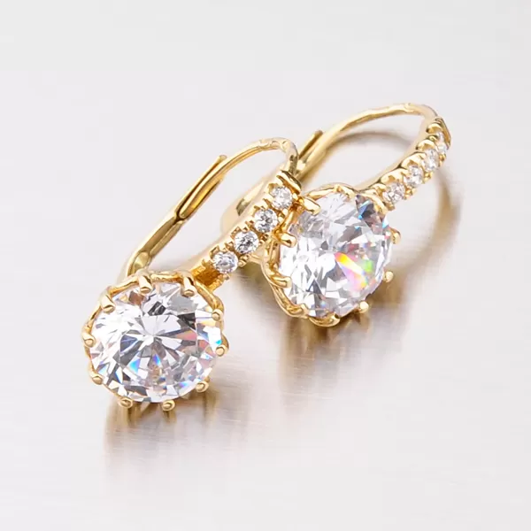 Zlaté náušnice so zirkónom 523-0520