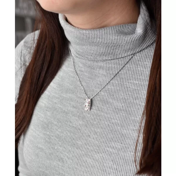 Strieborný prívesok s kryštálmi Swarovski ružový obdĺžnik 34194.3