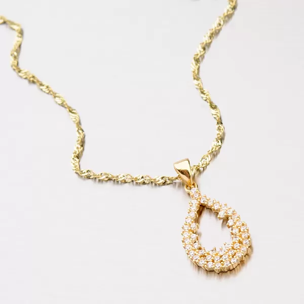 Zlatý prívesok so zirkónmi 142-1020