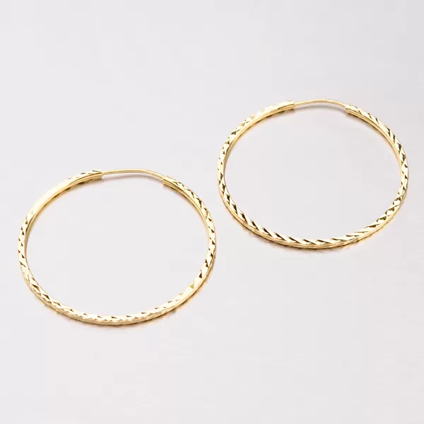 Kruhy zlaté gravírované - 35 mm 113-1430