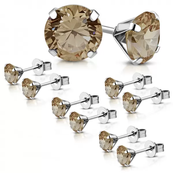 Oceľové náušnice so zirkónmi GAEH065