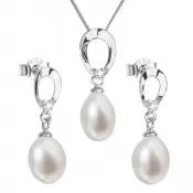 Perlová súprava z riečnych perál biela 29029.1