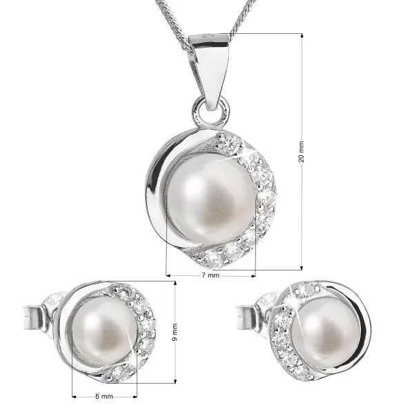 Perlová súprava z riečnych perál biela 29022.1