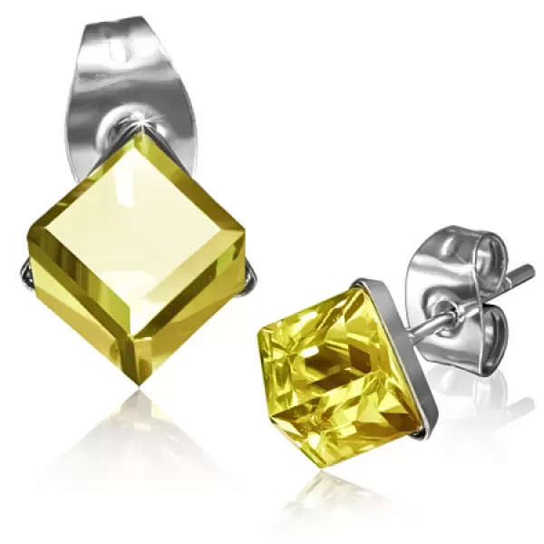 Oceľové náušnice s kryštálom GXRY268