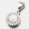 Prívesok s opálom z bieleho zlata 13-235