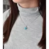 Strieborný prívesok s kryštálmi Swarovski modrý okrúhly-rivoli 34112.3 light turquoise