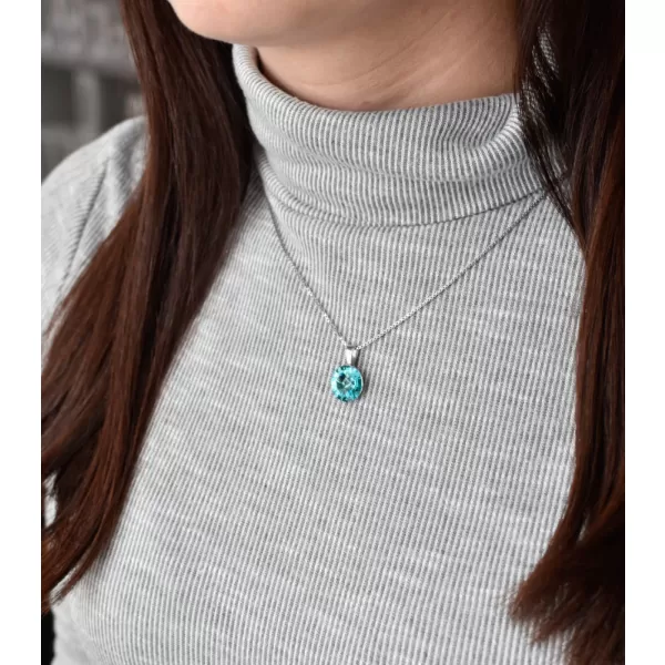 Strieborný prívesok s kryštálmi Swarovski modrý okrúhly-rivoli 34112.3 light turquoise
