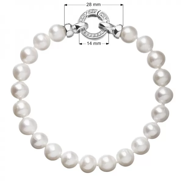 Perlový náramok z pravých riečnych perál biely 23003.1