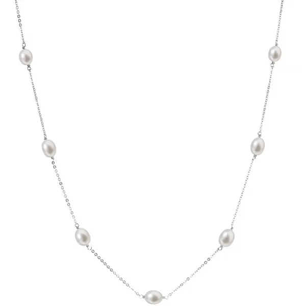 Perlový náhrdelník z pravých riečnych perál biely 22016.1