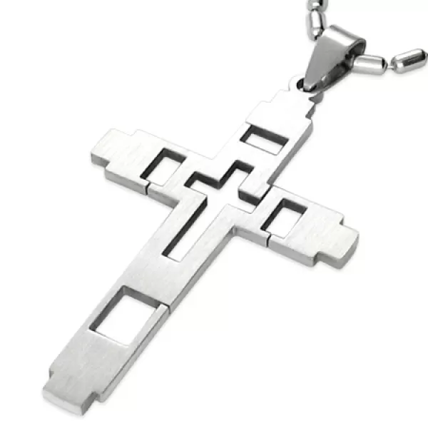 Prívesok z ocele - kríž GTPB022