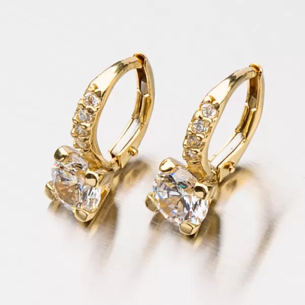 Náušnice zo zlata so zirkónmi 12-336