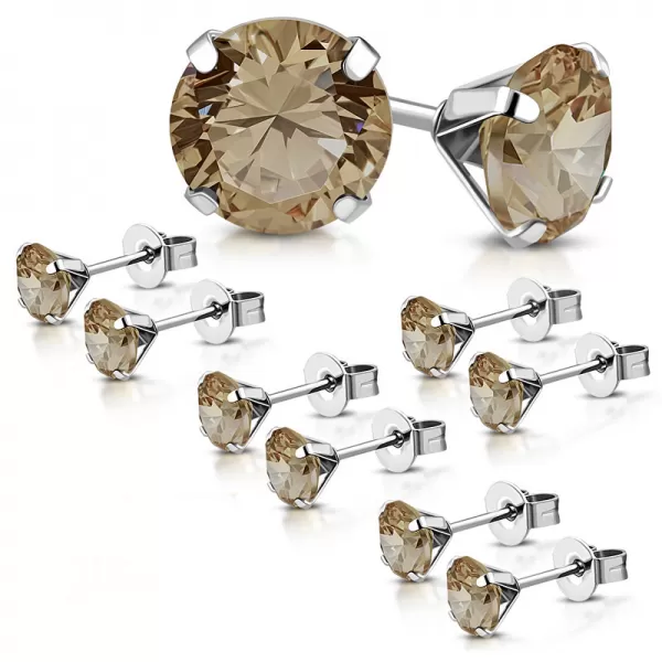 Oceľové náušnice so zirkónmi GAEH047