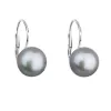 Strieborné náušnice visiace so šedou riečnou perlou 21009.3