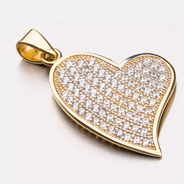 Zlaté srdce so zirkónmi 13-198
