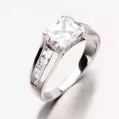 Prsteň z bieleho zlata GLX-10800B